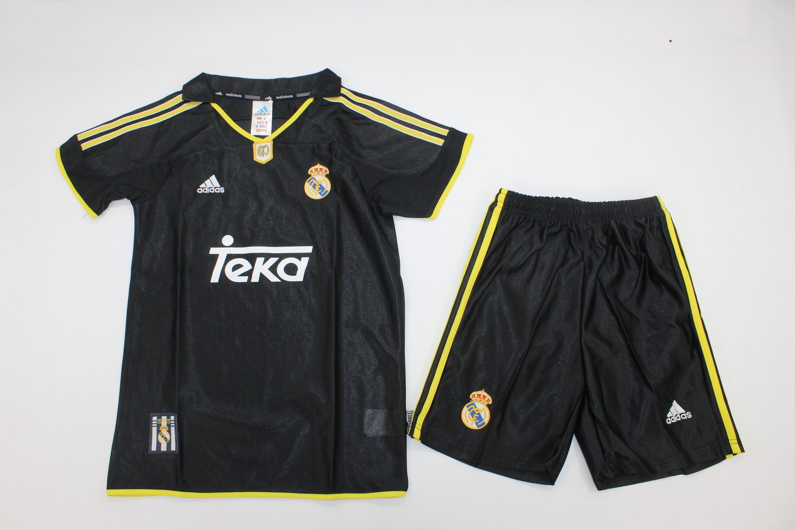 Kids-Real Madrid 98/00 Away Black Soccer Jersey